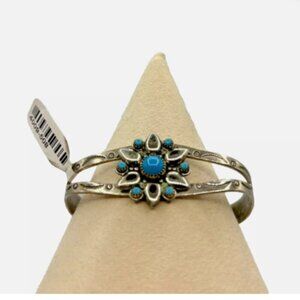 VTG Navajo Bell Trading Post Company Sterling Silver Cuff Flower Bracelet